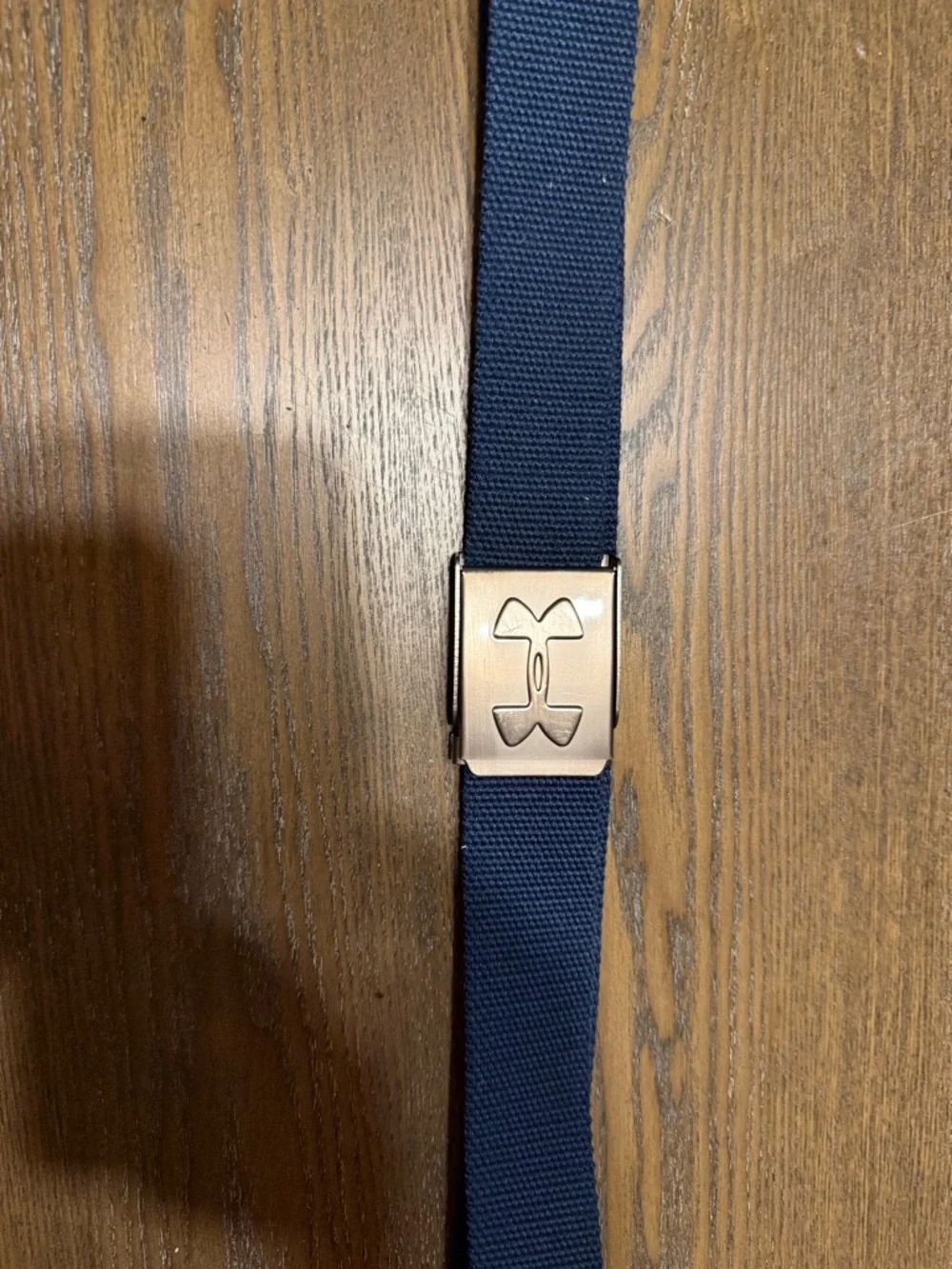 Under Armour Navy Web Belt with Silver Buckle